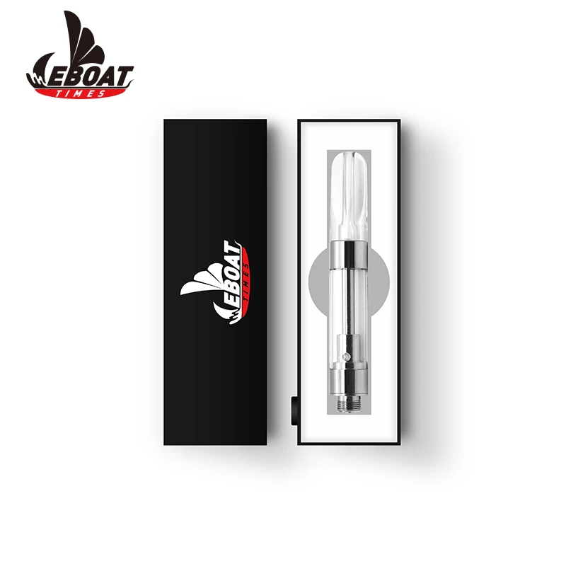 EBOAT Best-Selling 510 0.5ml 1ml Glass Empty Vape E Cigarette CBD Oil Ceramic Coil Atomizer Cartridge CBD Vaporizer Cartridge