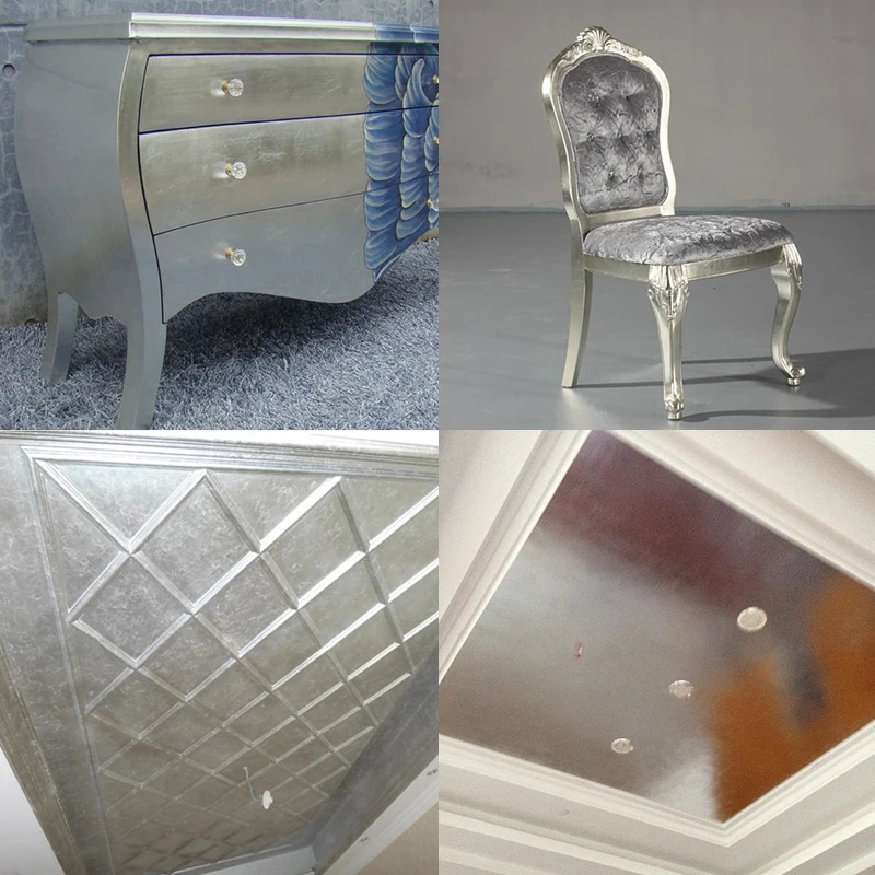 Quality certification 9*9 CM 2000 pcs Taiwan silver gold leaf sheets for furniture craft frame gilding decorating foil paper