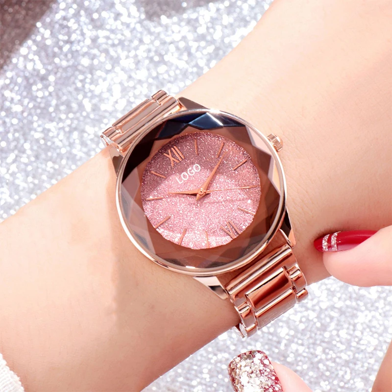 new fashion watches women wrist luxury rose gold starry sky steel band trendy quartz watch for woman watch