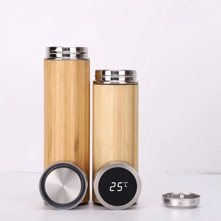 N0543 sublimation stainless wholesale vacuum insulated water bottle travel coffee cups mug bamboo tumble thermos