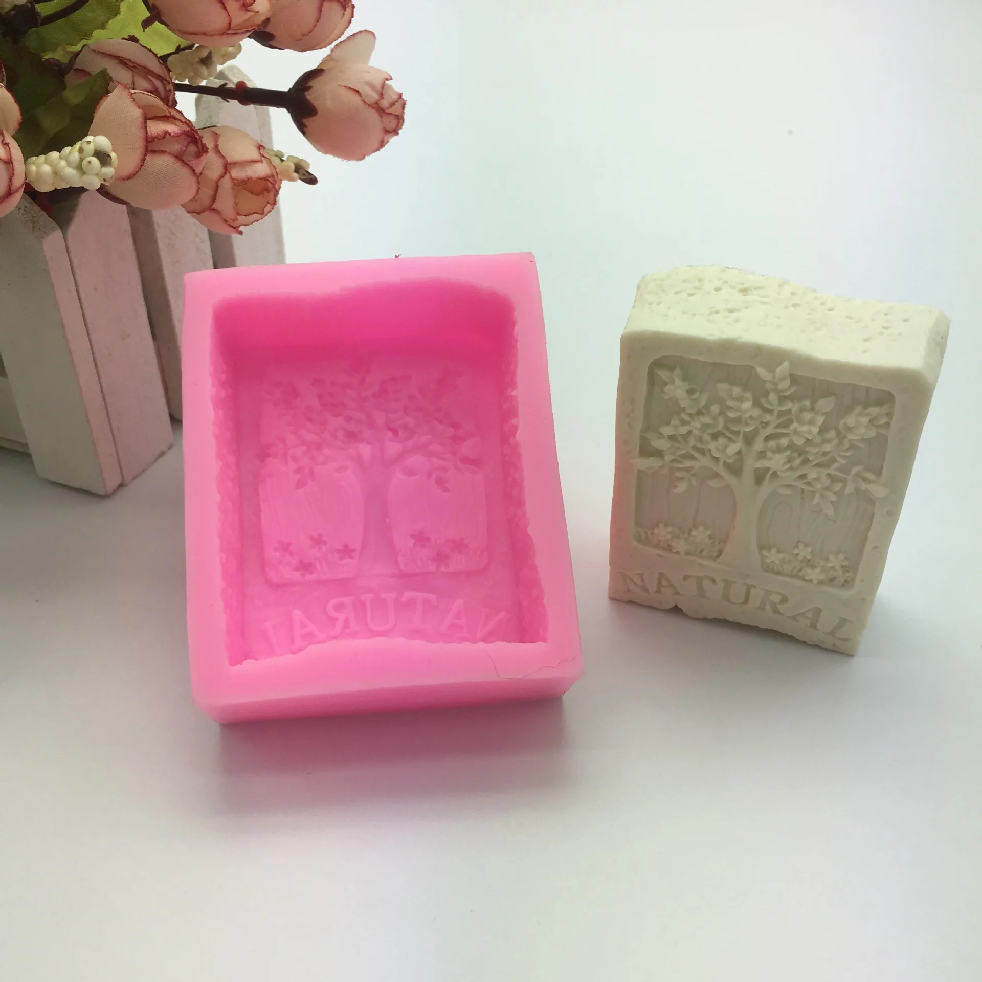 Bview Art Natural Tree Pattern Silicone Soap Mold For Natural Skincare Soap Making