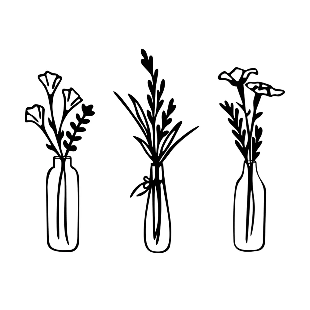 Hot Sale Modern Art Deco DIY Acrylic Wall Sticker Flower Vase Mirror Design for Living Room Home Wall Decoration