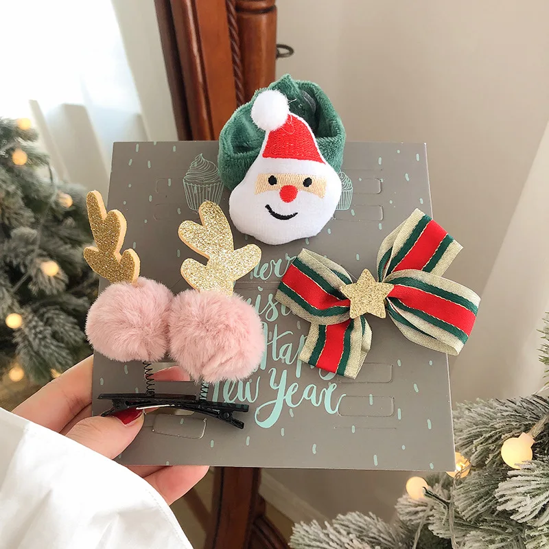 Christmas Small Hairclip Gift Gift Set Headwear Hairpin Glasses Frame Antlers Bracelet Hairpin Head Buckle