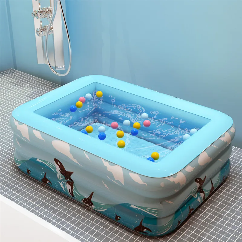 Thickened Household Inflatable Swimming Pool For Baby Toddler Children Kids Bath Tub Adult PVC Paddling Square