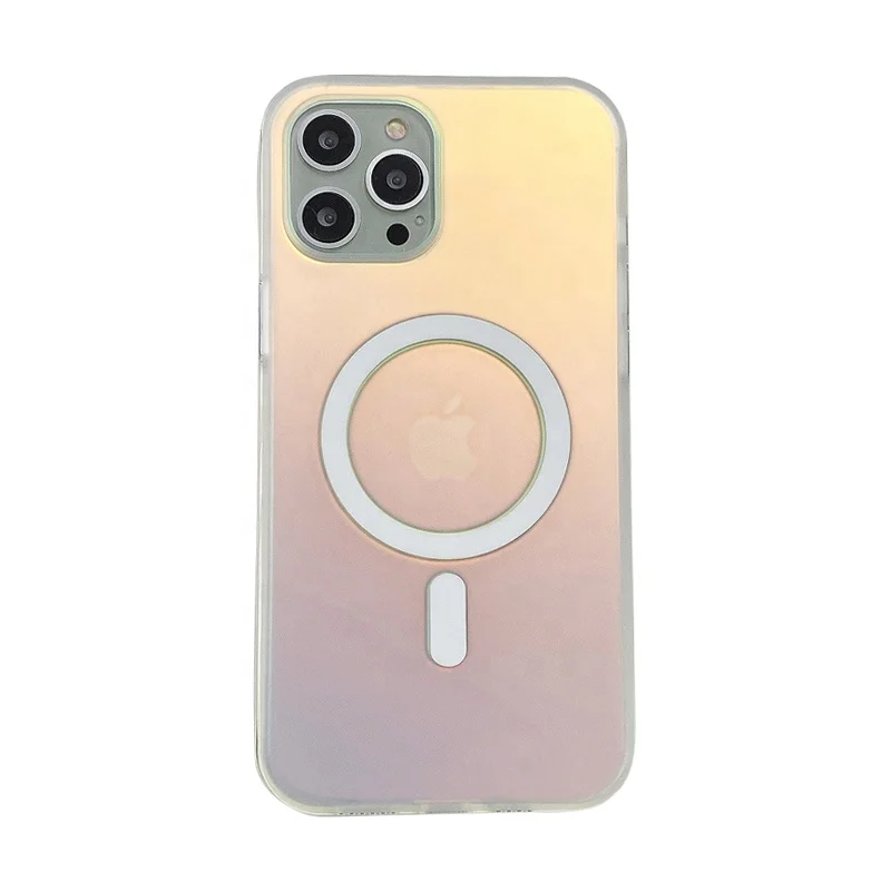 Surround gradient color wireless charging mobile phone case magnetic suction For Apple 12/13 frosted fingerprint anti-fall