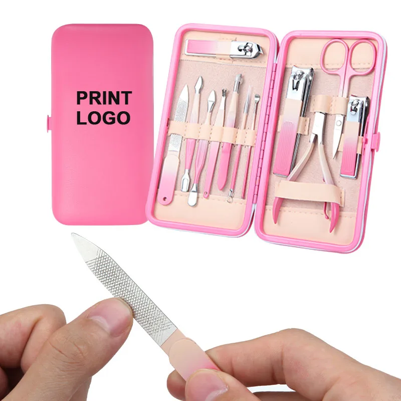 Hot Buy 12 in 1 Manicure Pedicure Care Tools Set Stainless Steel Scissors Clipper Nail File Grooming Kits for Salon