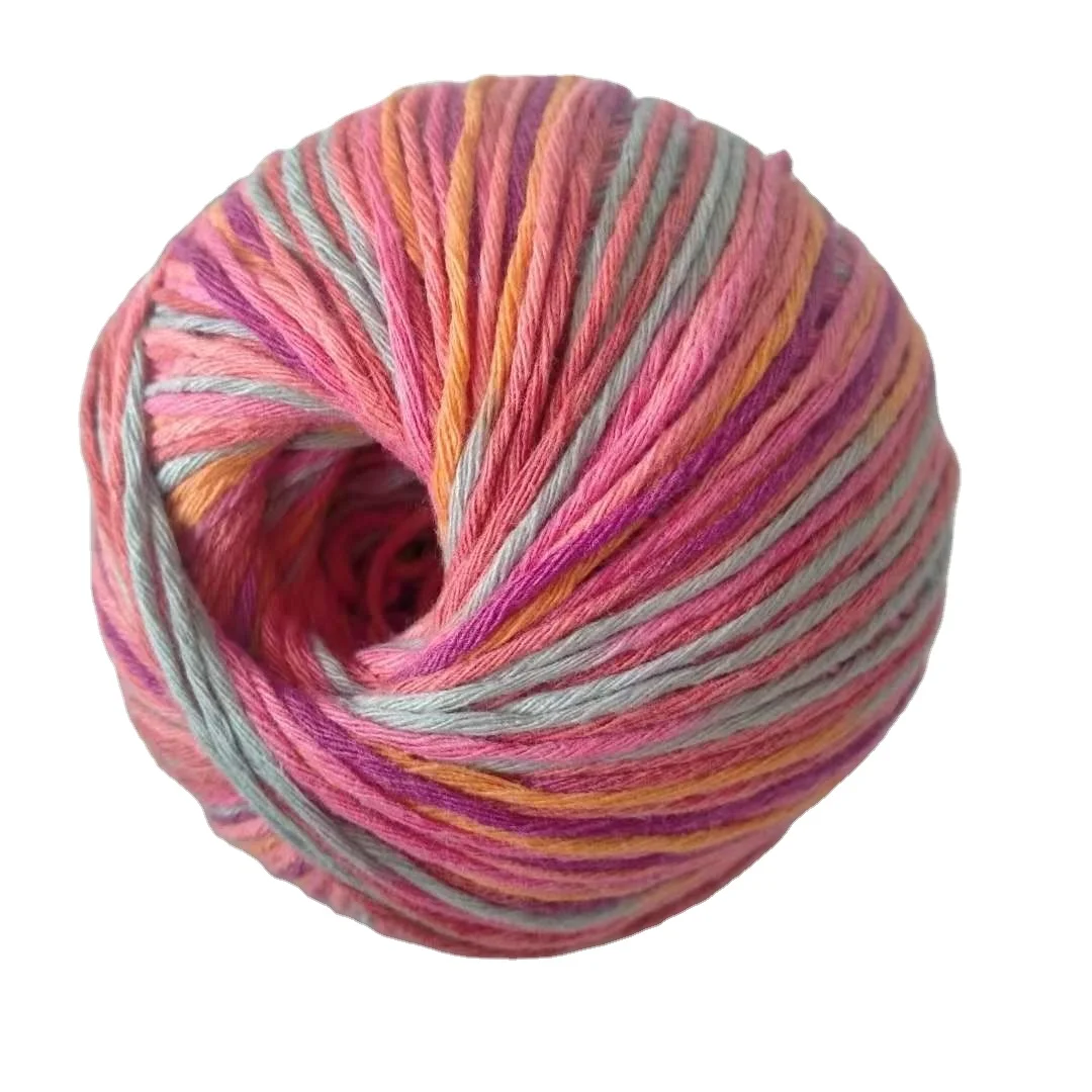 60% acrylic 40 % cotton melang  segment rainbow  color cake  yarn colorful section dyed  yarn