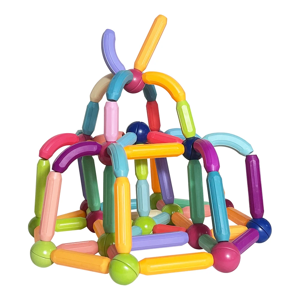 36PCS ABS 3D Magnet Balls and Rods DIY Building Block Set Educational Magnetic Sticks for Children Magnetic Rods and Balls