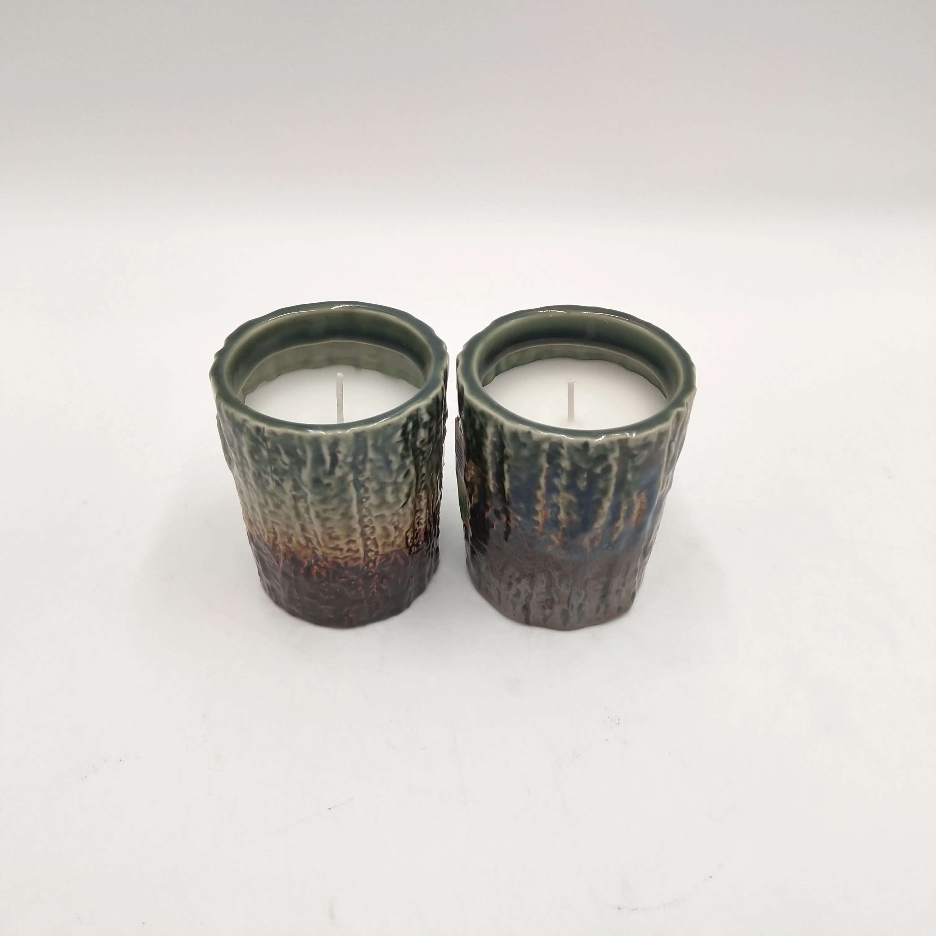 Unique Scent Candle Jars Aroma Therapy Candle Imitations of the Trunk Ceramic Home Decoration Customized Scented Candle Soy Wax