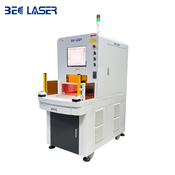 20W-100W Raycus JPT Large Enclosed Rotating Dual Station Fiber Laser Engraving Machine Metal Jewelry Engraving Factory Price