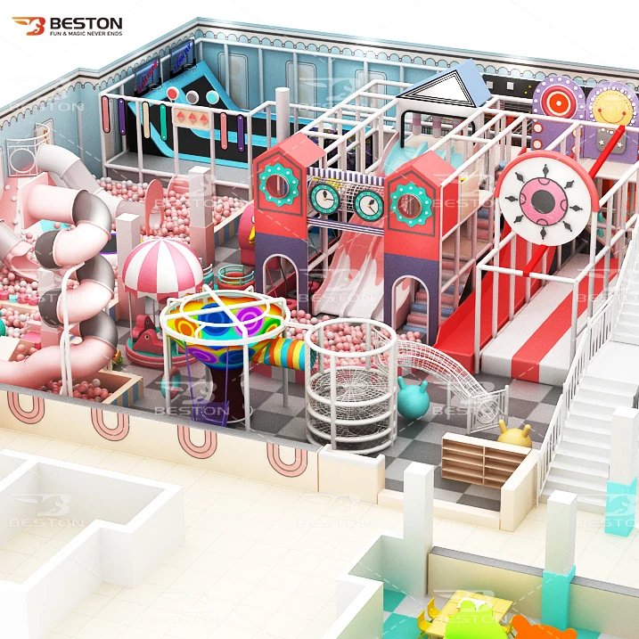 Small Kids Safety Indoor Tunnel Playground Indoor Playground With Slide