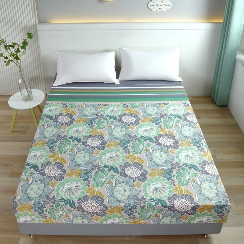 flora printing bedding cover sheet removable elastic bed sheet home hotel mattress elastic bed cover