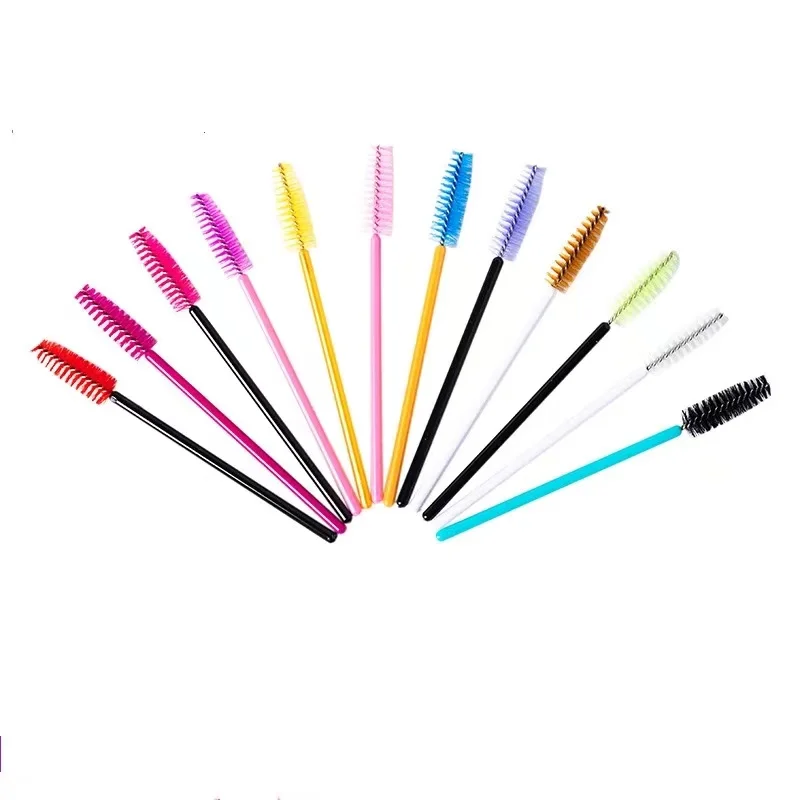 10cm Colorful Mascara Wand Applicator Extension Disposable Eyelash Brush, Curler Brush Set Mascara Eyebrow Comb Wand
