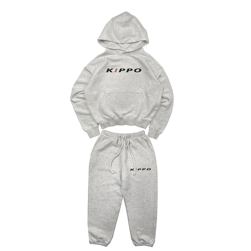 children winter clothes sports winter jacket and pants high street loose hoodie and sweatpants kids sports suit for boy and girl