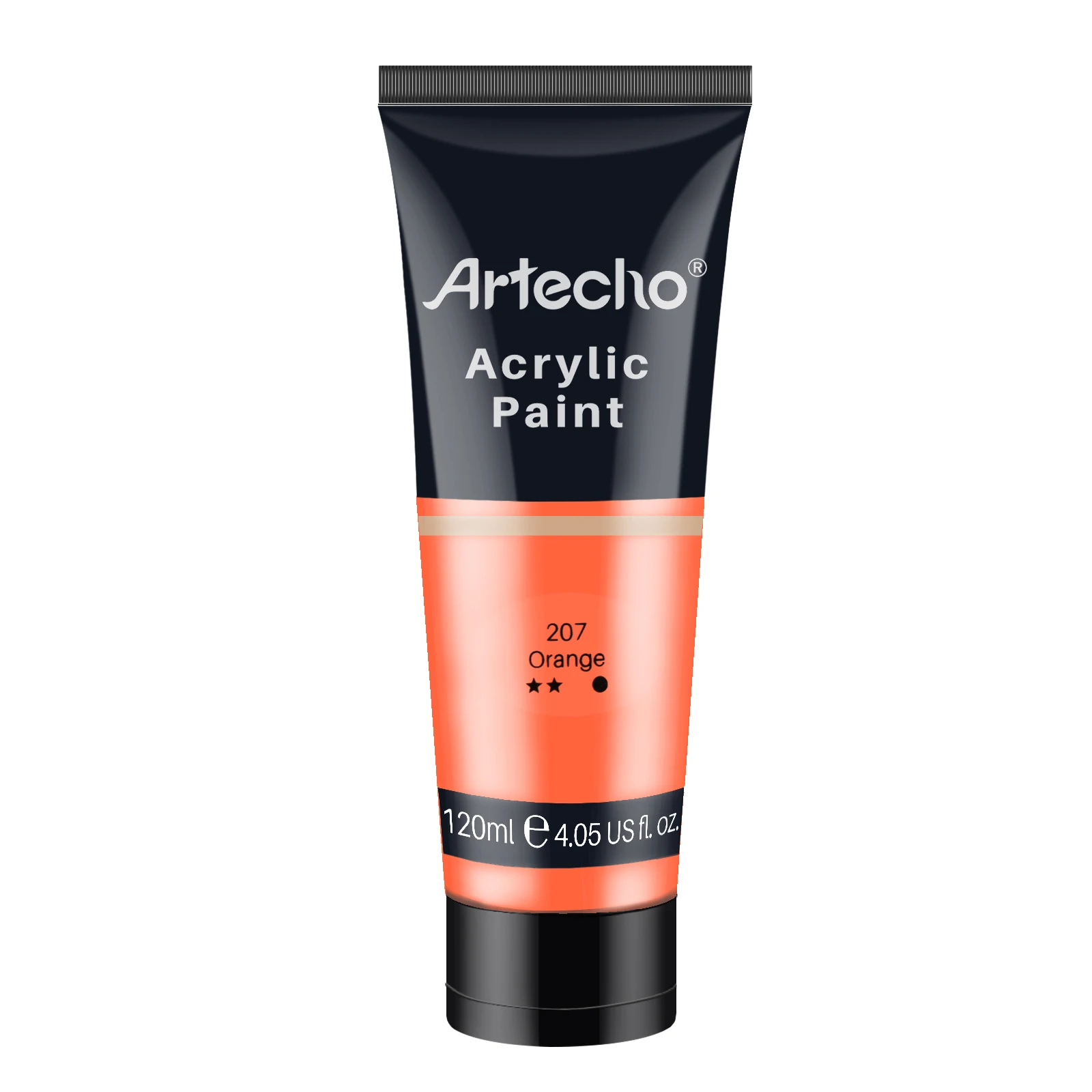 Artecho Acrylic Paint for Art Paint, Decorate, Orange 4.05 Ounce/120ml Acrylic Paint Supplies for Wood, Fabric, Crafts, Canvas