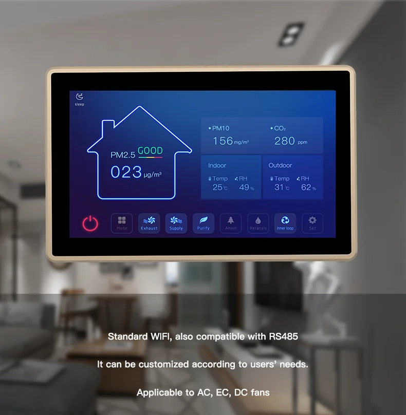 WIFI Tuya RS485 Modbus Ventilation Controller WIFI Fresh Air Ventilation System Controller