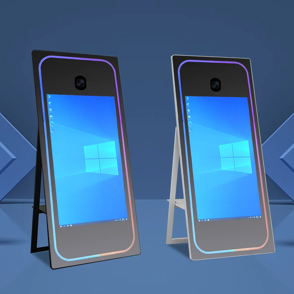 2024 latest trend mirror photo booth salsa with mainboard with big screen photo mirror booth for different party