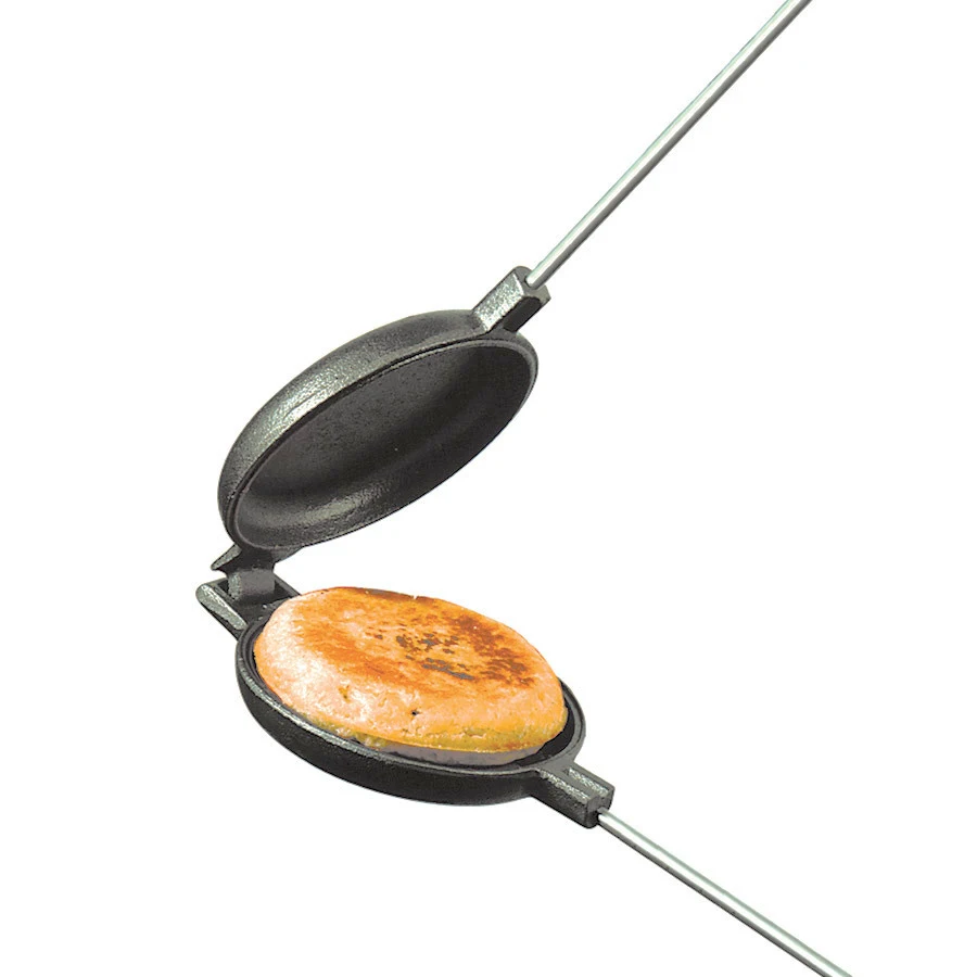 factory supply cast iron round pie iron or jaffle iron sandwich maker