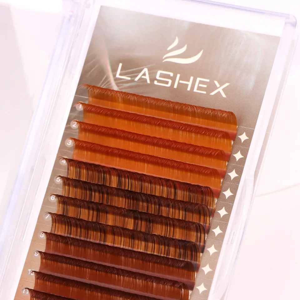 Easy make fan best quality human hair extension private label colorful lashes neon glow lash 02 03 05 4-25mm color lash trays