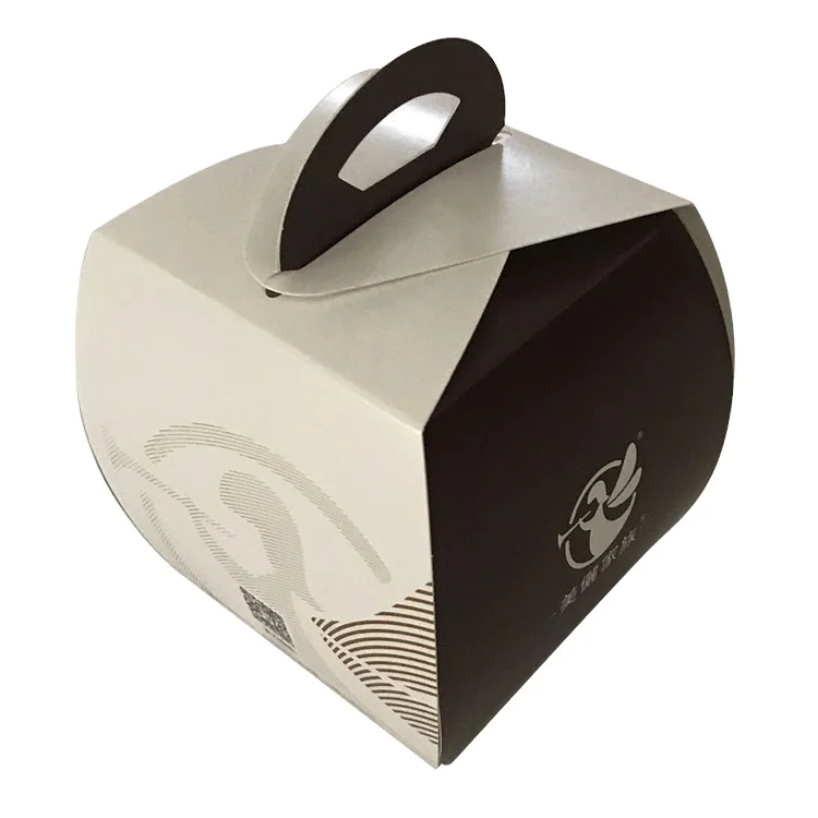 FSC Wholesale Birthday Paper Cake Sweet Packing Box Handle Custom Pastry Square White Cardboard Small Cake Pastry Paper Boxes