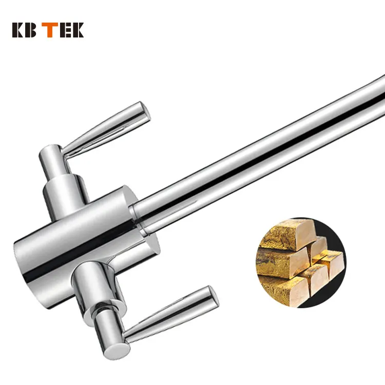 KB TEK Most Popular Luxury Design Durable Single Hole Mounted Faucet Kitchen mixer Modern Brush Brass Mixer Tap