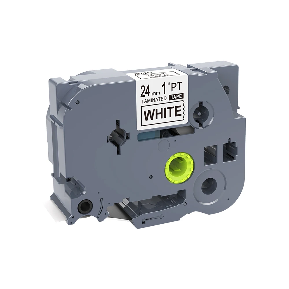100%C Compatible TZ TZe251 Black on White Label Tape (24mm X 8m) for Brother P-Touch Serial Printing Machines