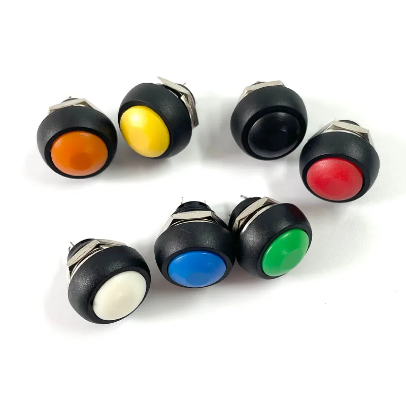 PBS-33b 2Pin Mini Switch 12mm 12V 1A Waterproof momentary Push button Switch since the reset Non-locking