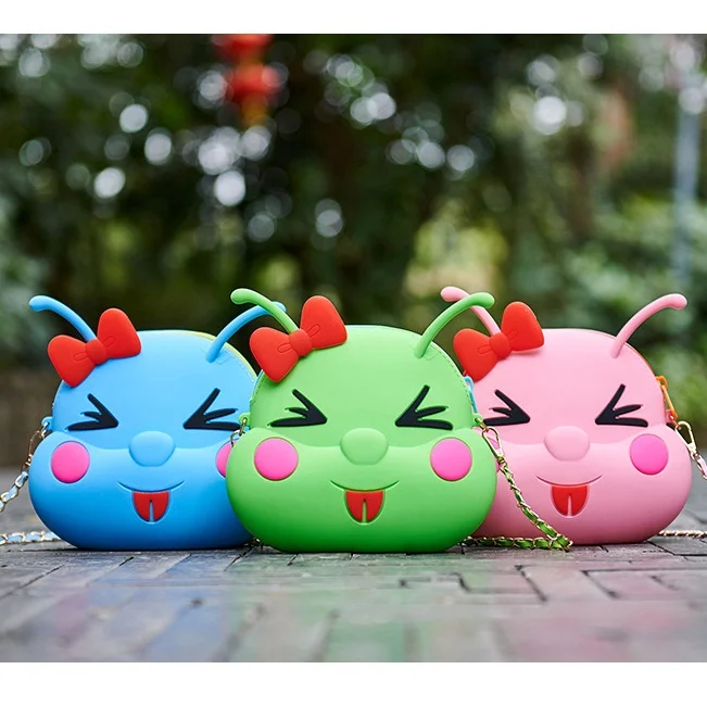 Cartoon Zipper Lady Big Storage Bag Caterpillar Shape Coin Purse Customize