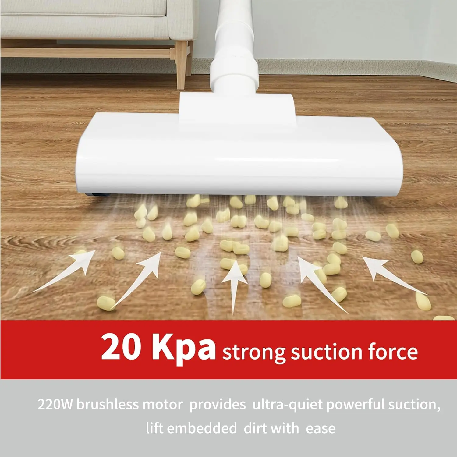 Cordless Stick Household Strong Suction Vacuum Cleaner Battery-Operated Handheld Portable Vacuum Cleaner for Home