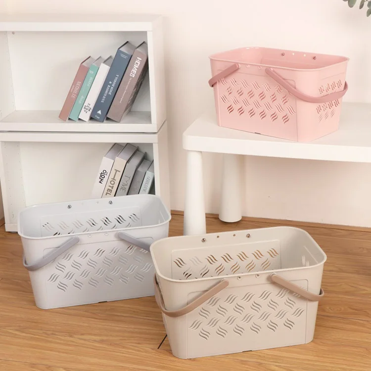 supermarket shopping plastic basket with handles picnic basket
