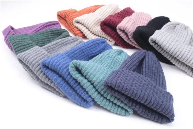 Hot Selling Long Beanie Warm Pink Baby Girls Cap Blank Sweater Boy Hats Toddler Unisex Cotton Winter Beanie Hat Knit For Kids