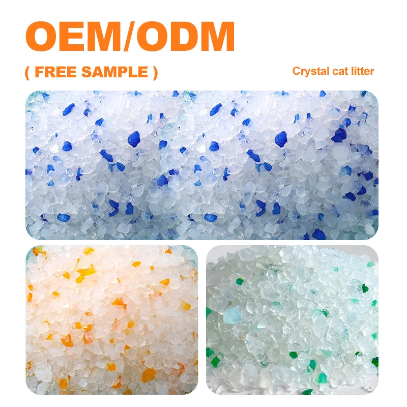 High quality dust crystal silica gel cat litter factory supply silicone cat litter PH Health Care Silica Gel Cat Litter