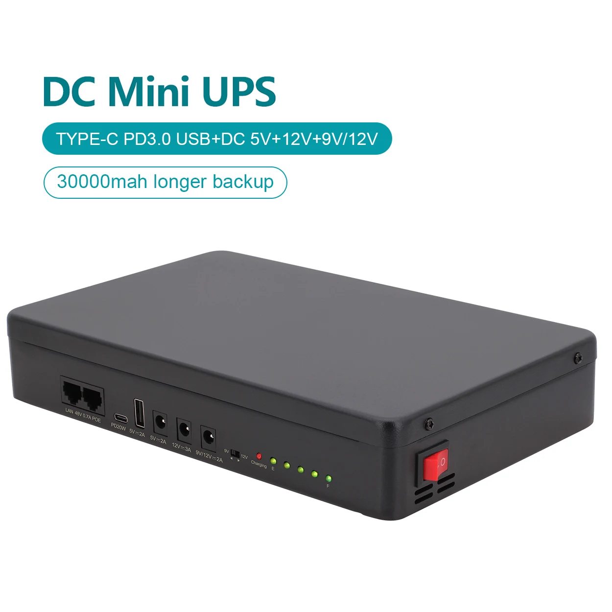 Wi-Fi маршрутизатор UPS 12V 3A 9v 5V 2A lifepo4 power bank 48V 0.5A POE порт dc mini