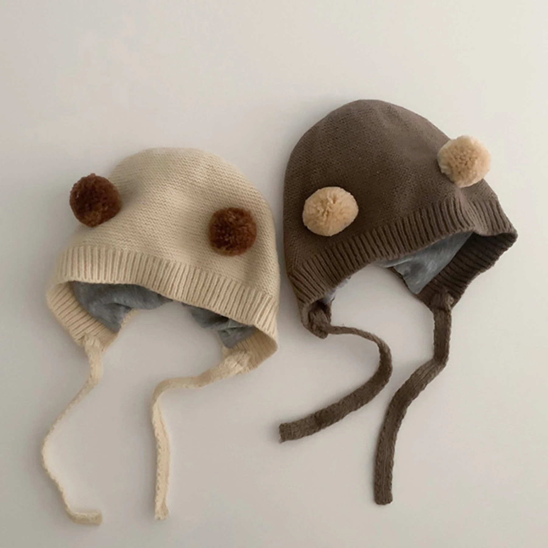 baby cute ball knitting hat for boys and girls ear protection lace cotton knitting warm hat cotton knit toddler beanies