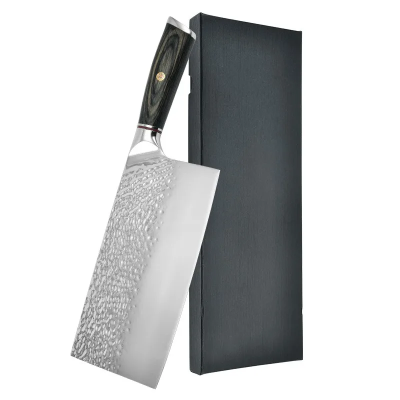 Stainless Steel Forged Hammer Pattern Chopping Knives Durable and Eco-Friendly Kitchen Household Knives for Kitchen Cutting
