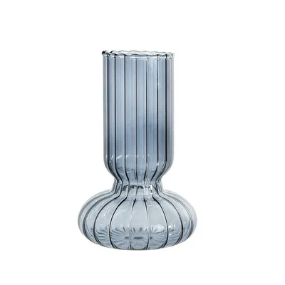 Nordic ins color striped hydroponic desktop living room plant vase blue flower