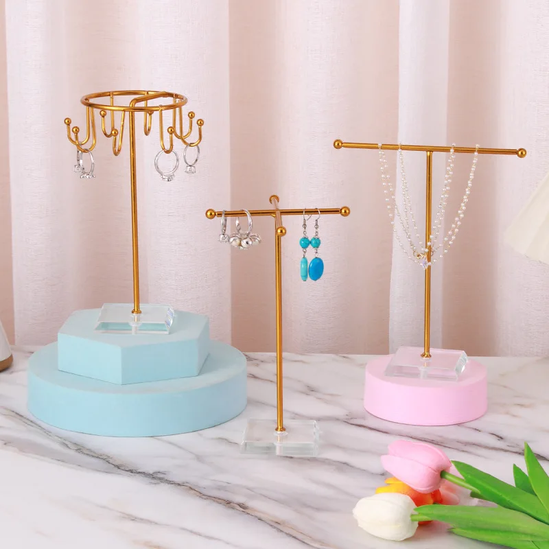 Nordic Iron Jewelry Rack Necklace Bracelet Earrings Jewelry Display Stand Racks Home Bedroom Decor Jewelry Rack