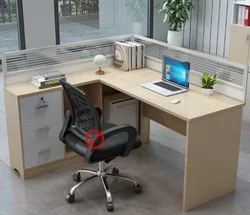 Large space 1/2/3/4/6 seaters workstation office furniture L- shaped wooden MDF 4 person office workstation