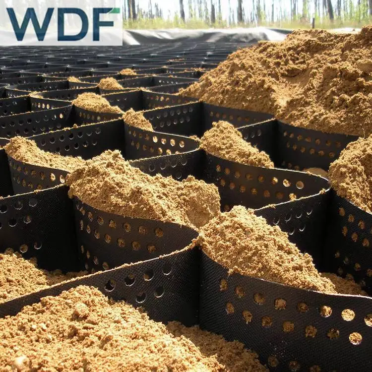 Factory Price Hdpe Gravel Grid Geocell Sale Soft Black Wall Belts Surface Packing Parts Plastic Color Railway