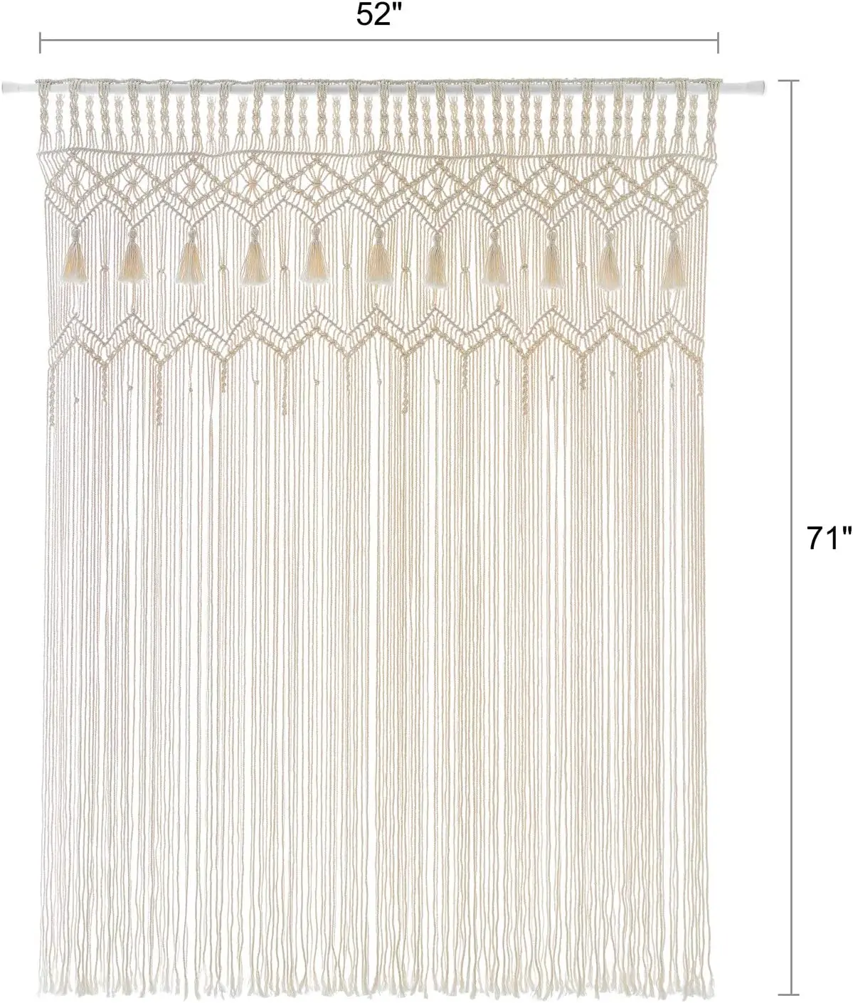 Macrame Curtain Large Boho Woven Wall Hanging Window Curtains Handmade Bohemian Decor for Window Doorway Closet Wedding Backdrop