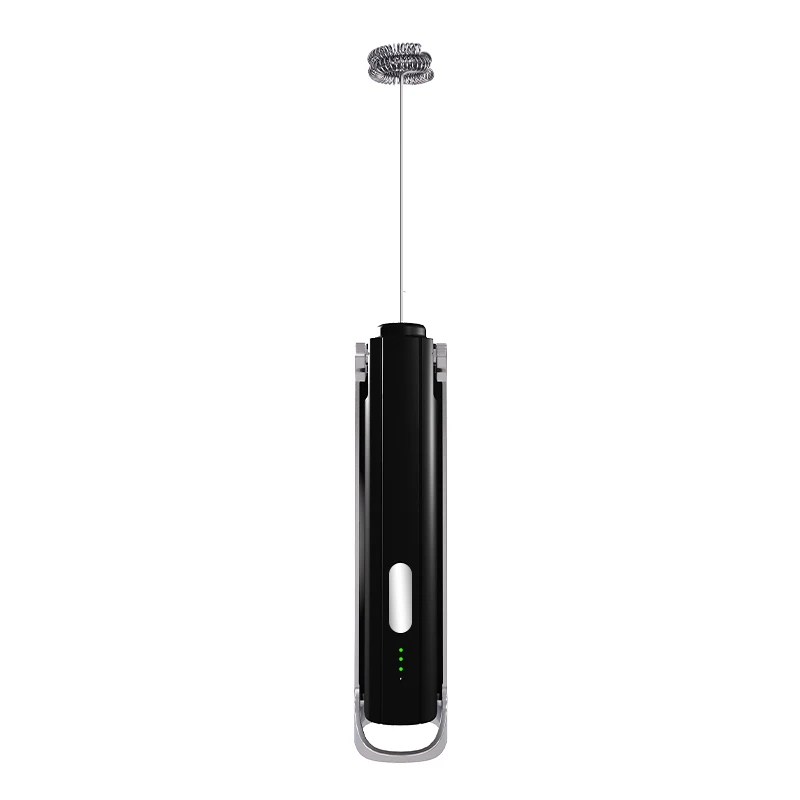 USB Mini Electric Milk Frother with Stand Folding Coffee Beater for Household & Car Use Battery Powered