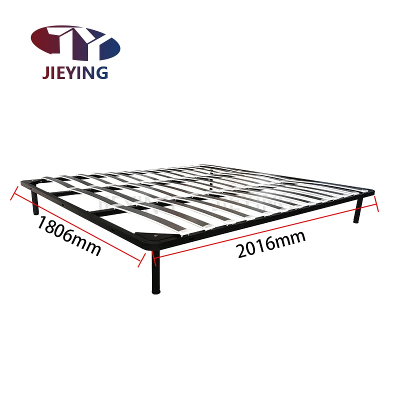 Jieying Bedroom Furniture Hardware Fittings Thickened Tatami 1.5m 1.8m Slatted Folding Double Metal Bed Frame