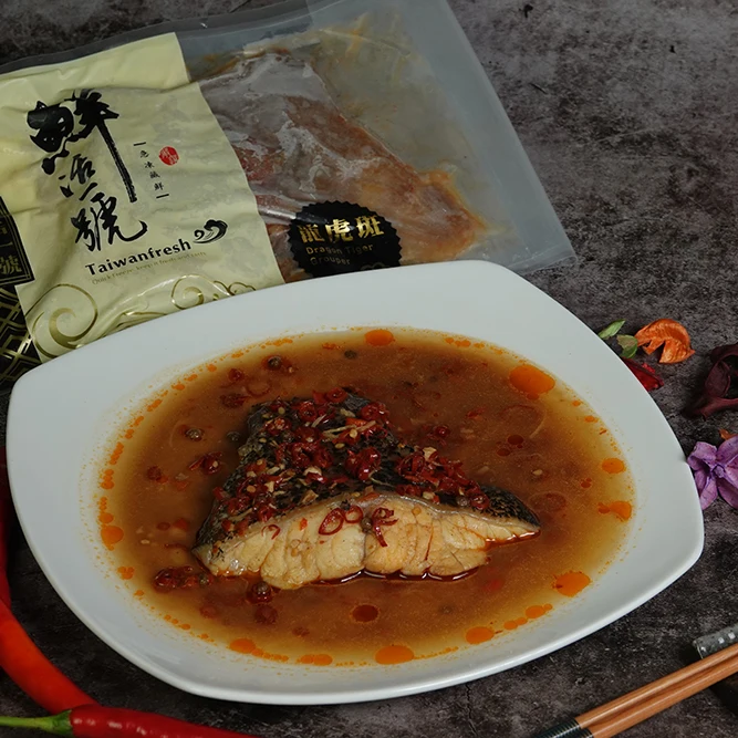 Grouper Fish Farm Dragon Tiger Grouper Fillet  (cooked, with Sichuan spicy sauce)