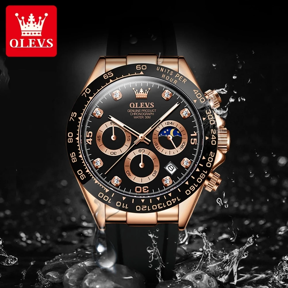 OLEVS Fashion Waterproof Sports Auto Date Wristwatches Relogio Hombre Luxury High Quality Quartz Watch for