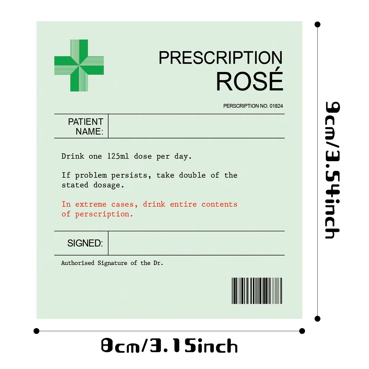 Custom Waterproof Funny Wine Label Stickers Personalized Wine Bottle Sticker Joke Prescription Wine Labels