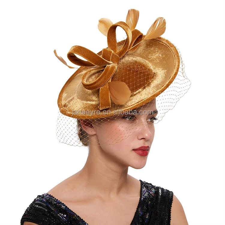 Hot Sale Beauty Velvet Fascinators Hat Derby Church Hats for Women