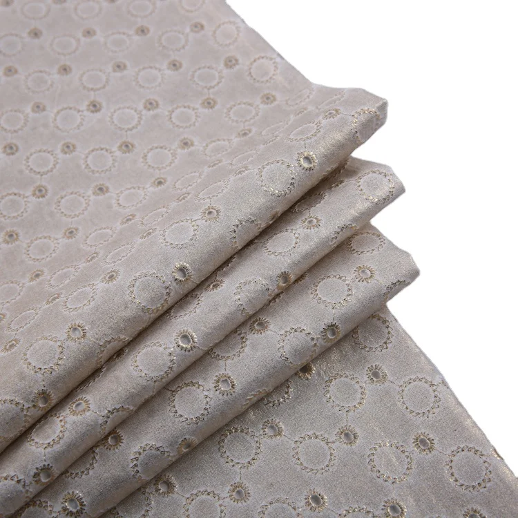Белое мягкое Тканое хлопковое платье из обычной люрексной фольги, вышитая ткань двора для одежды