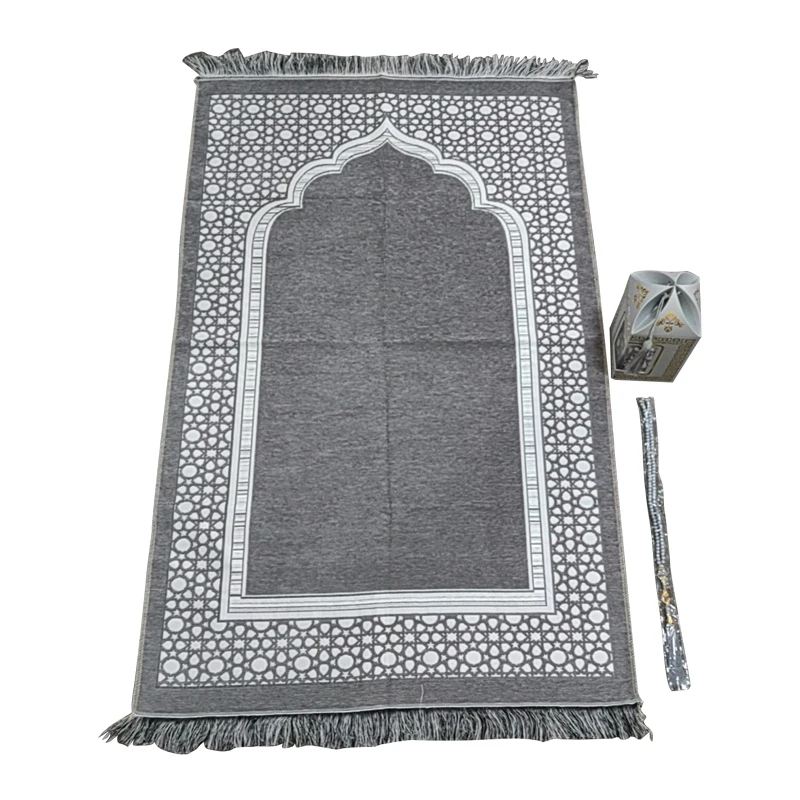 Portable travel prayer mats islamic prayer rugs gift set for Middle East market Rosary set gift