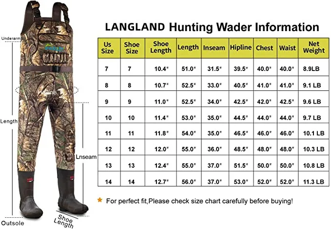 SHAZHIRUI 600Gram Thinsulate Rubber bootfooted neoprene camo chest wader for wild hunting And fishing