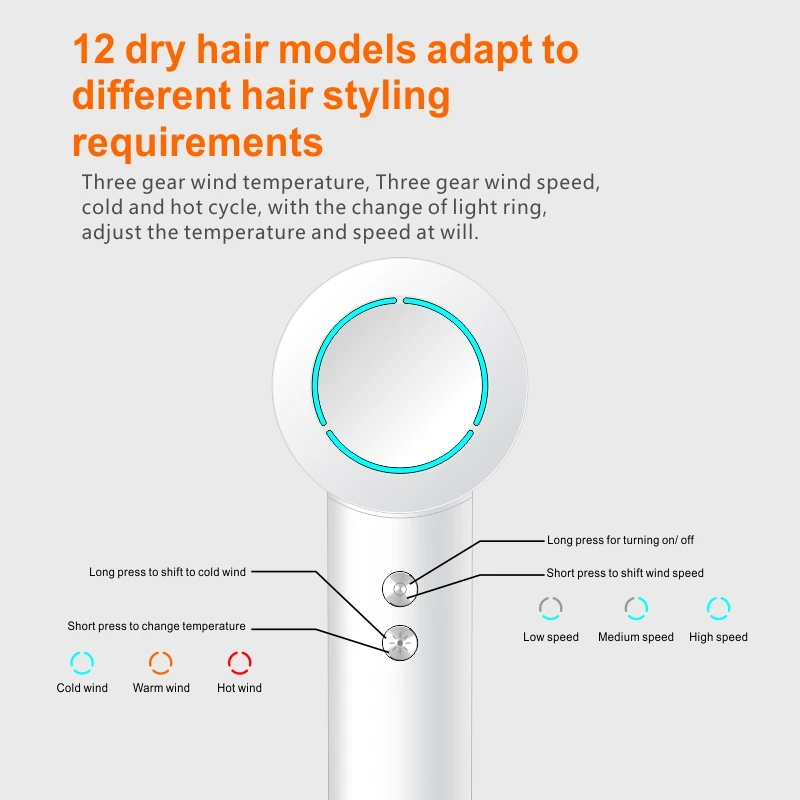 2024 New Electric Straightener Curler Hot Air Brush Blow Dryer Hair Styler 1600W Hair Dryer  hair dryer diffuser nozzle